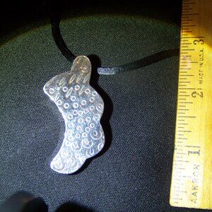 Vintage B. SUCHERMAN Signed Studio Modernist Sterling Silver Pendent Necklace